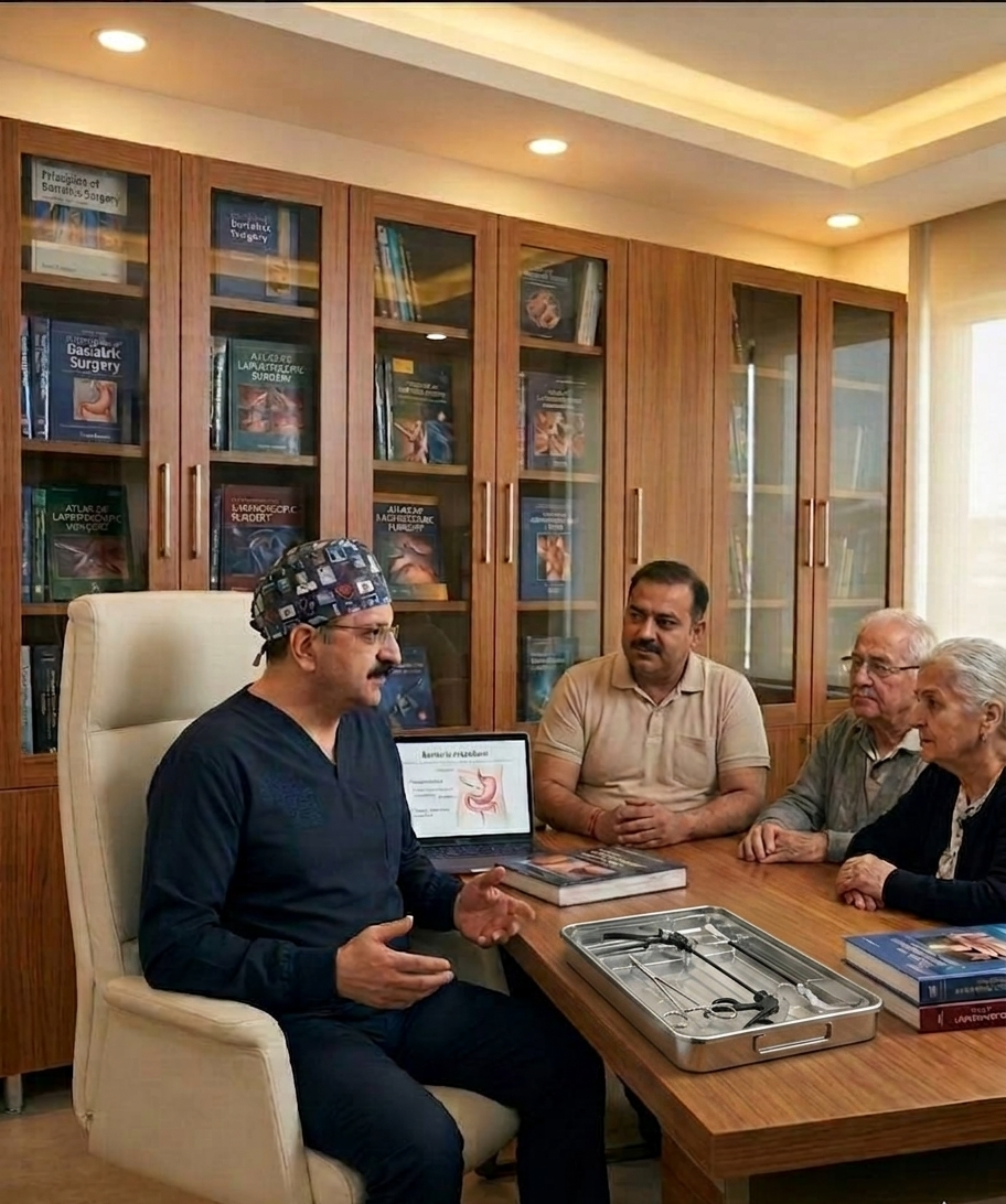 Dr. Jaidev Gondalia consulting with patients